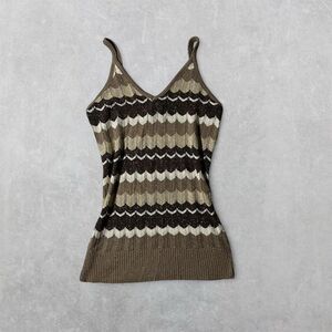 No Boundaries Women's Large Sparkly Brown and Gold Tank Top